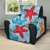 Blue red orange starfish pattern Recliner Cover Protector