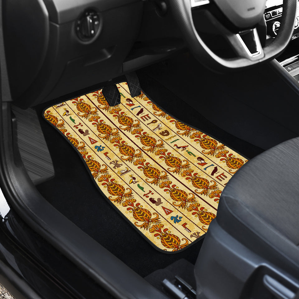 Egypt Hieroglyphics Pattern Print Design 04 Front Car Mats