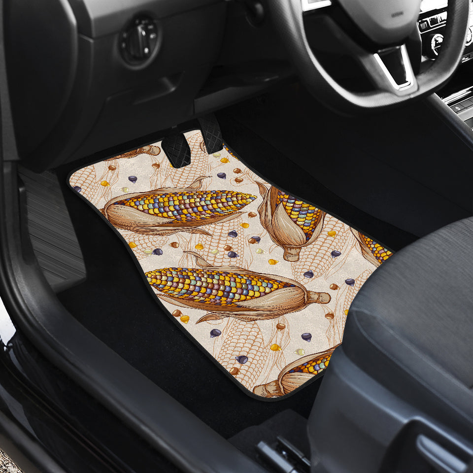 Corn Pattern Print Design 03 Front and Back Car Mats