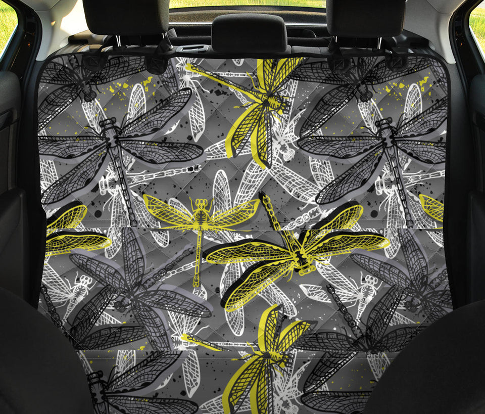 Hand Drawn Dragonfly Pattern Dog Car Seat Covers