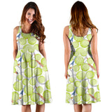 Tennis Pattern Print Design 01 Sleeveless Midi Dress