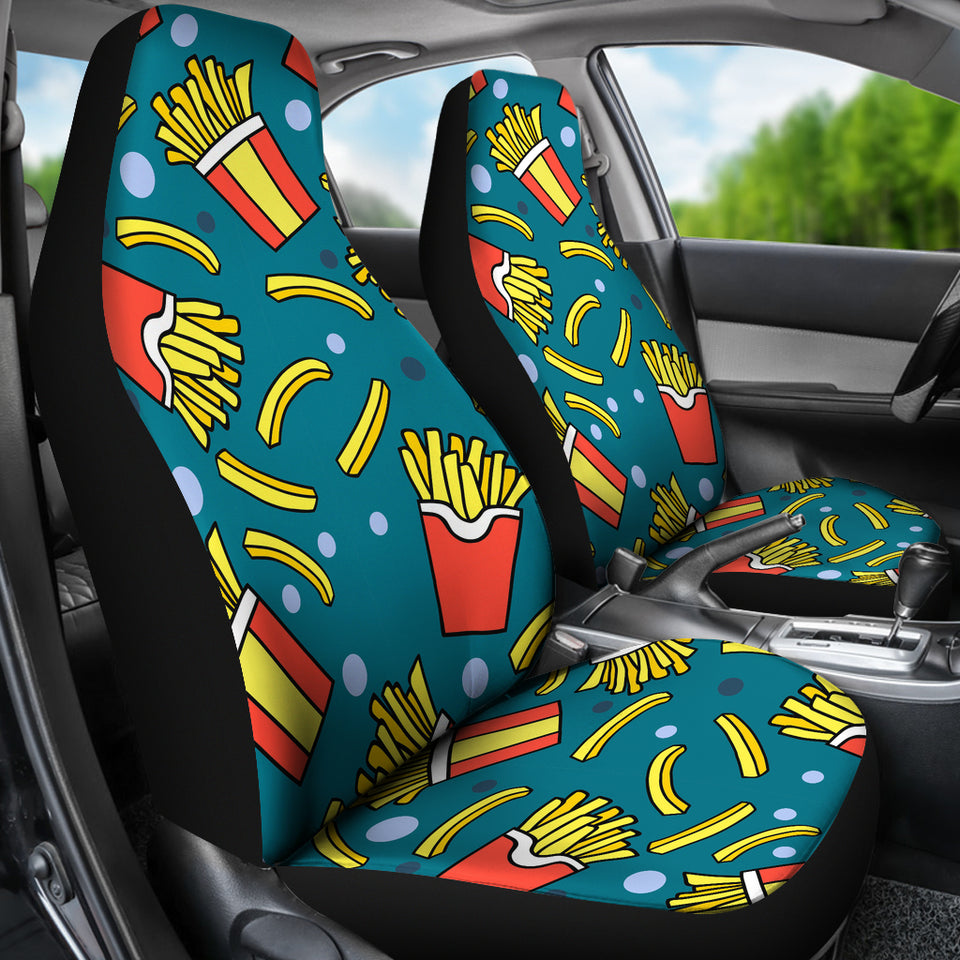 French Fries Red Paper Box Pattern Universal Fit Car Seat Covers