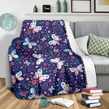 Colorful Butterfly Flower Pattern.Eps Premium Blanket
