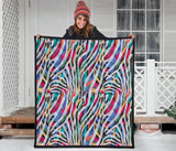 Colorful Zebra Skin Pattern Premium Quilt