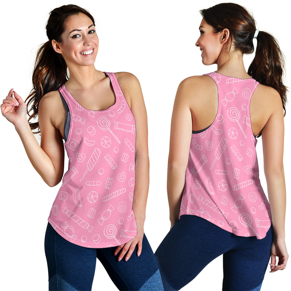 Sweet candy pink background Women Racerback Tank Top