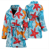 Blue Red Orange Starfish Pattern Women'S Bathrobe