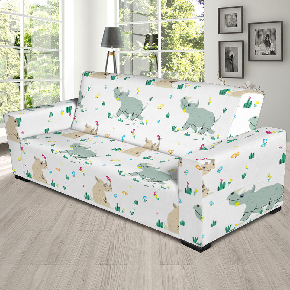 Cute Rhino Pattern Sofa Slipcover