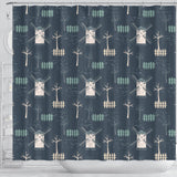 Windmill Tree Pattern Shower Curtain Fulfilled In US