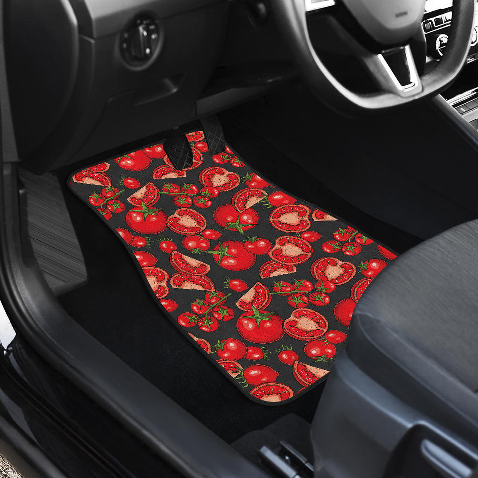 Tomato Black Background Front Car Mats