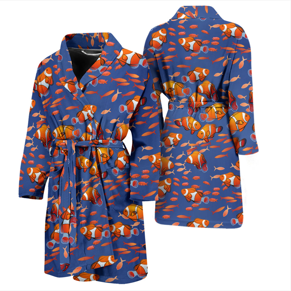 Clown Fish Pattern Print Design 04 Men's Bathrobe