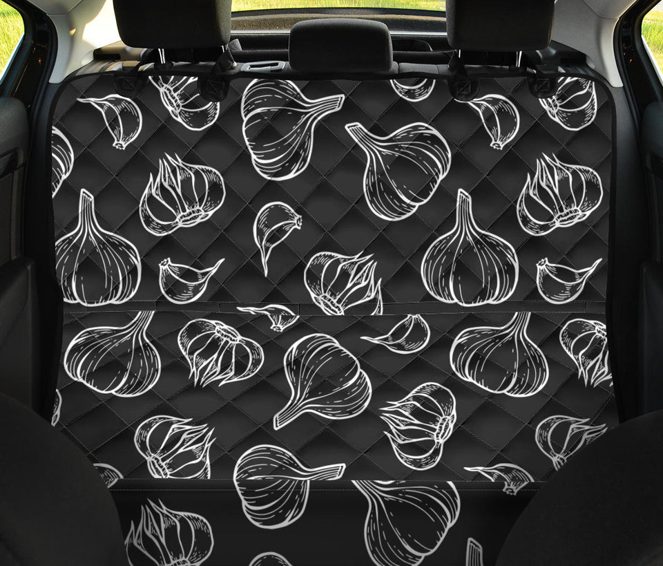 Garlic Pattern Black Background Dog Car Seat Covers