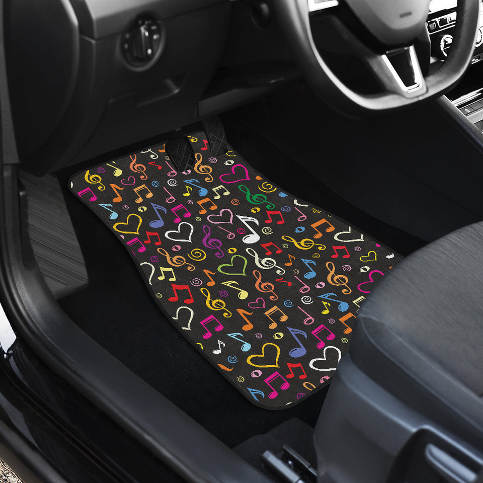 Music Notes Pattern Print Design 02 Front Car Mats