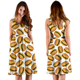 Hamburger Pattern Print Design 03 Sleeveless Midi Dress