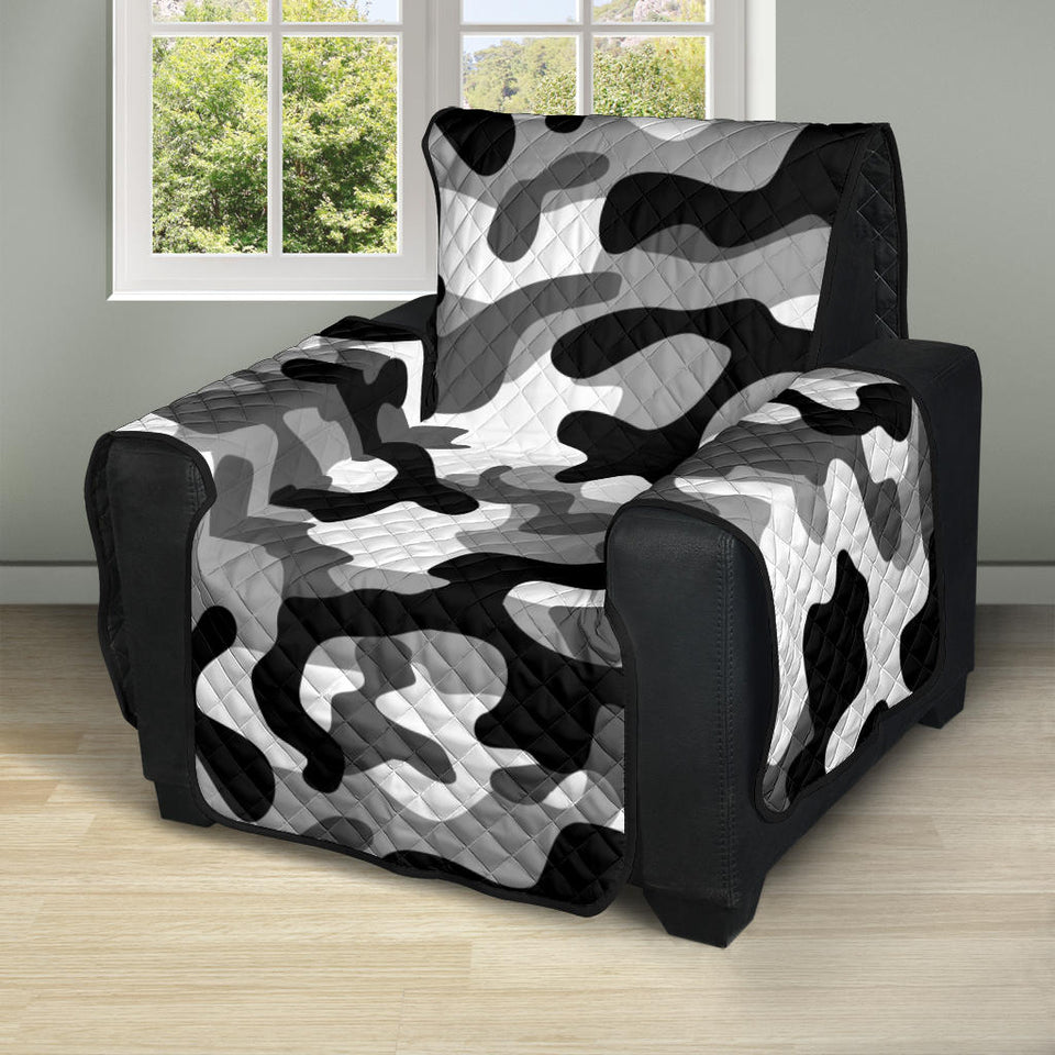 Black white camo camouflage pattern Recliner Cover Protector