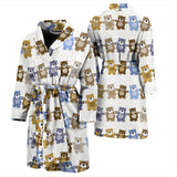 Teddy Bear Pattern Print Design 02 Men's Bathrobe