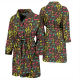 Music Notes Pattern Print Design 05 Men's Bathrobe