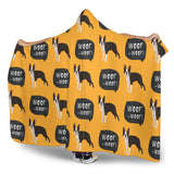 Boston Terrier Design Pattern Hooded Blanket