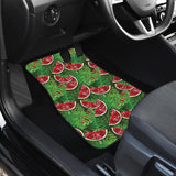 Watermelons Tropical Palm Leaves Pattern Background Front Car Mats
