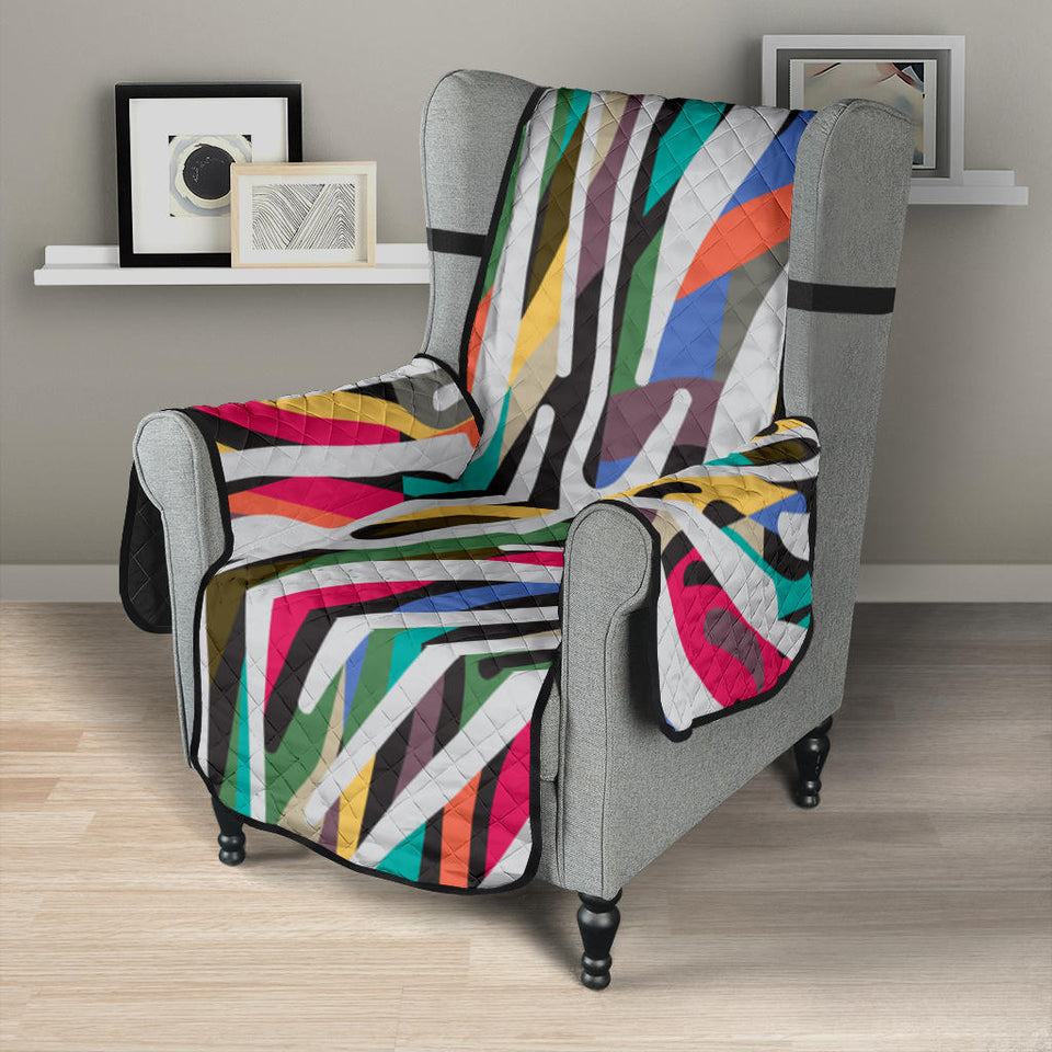 Colorful zebra skin pattern Chair Cover Protector
