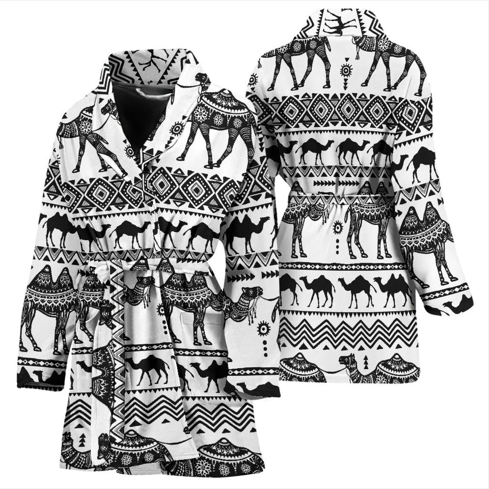 Camel Polynesian Tribal Pattern Women'S Bathrobe
