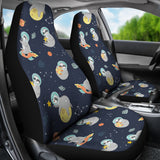 Cute Sloth Astronaut Star Planet Rocket Pattern  Universal Fit Car Seat Covers