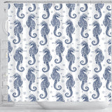 Seahorse Pattern Background Shower Curtain Fulfilled In US