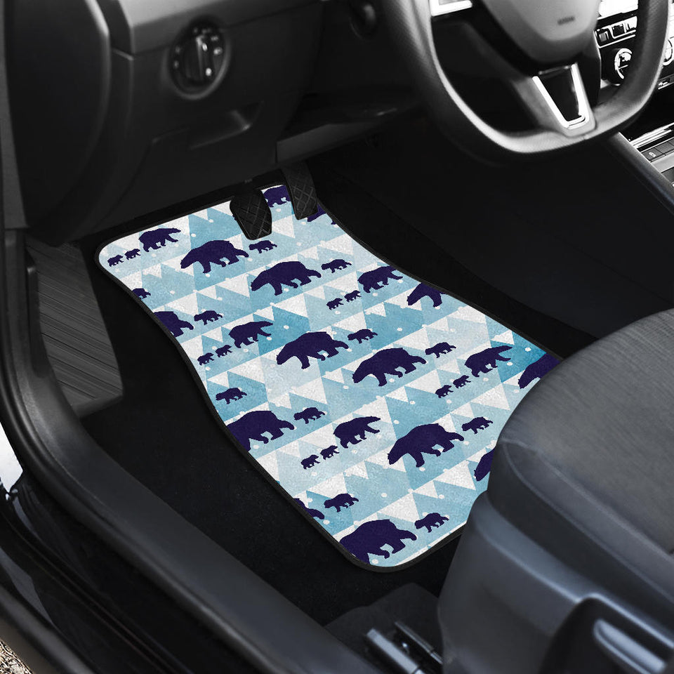Polar Bear Winter Snow Pattern Front Car Mats