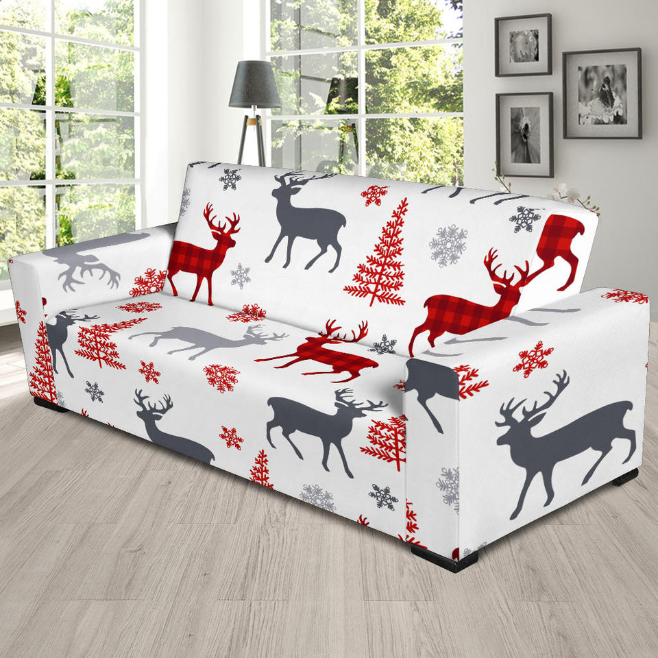 Deer Tree Snowflakes Chrismas Pattern Sofa Slipcover
