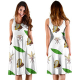 Color Hand Drawn Cocoa Pattern Sleeveless Midi Dress