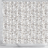 Cocoa Beans Leaves Pattern Shower Curtain Fulfilled In US