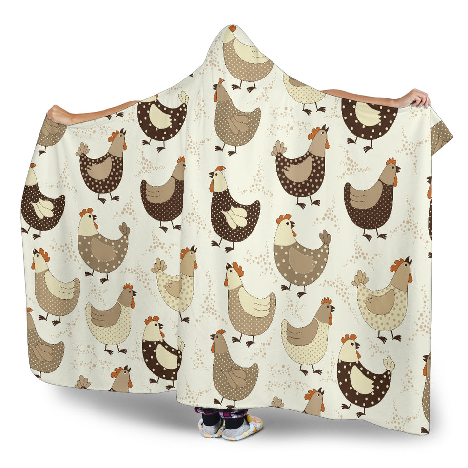 Cute Rooster Chicken Cock Hooded Blanket