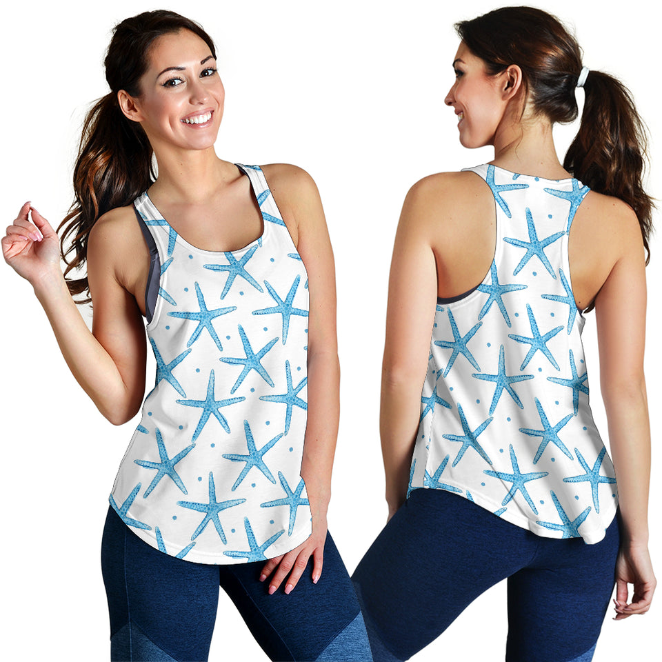 Watercolor starfish pattern Women Racerback Tank Top