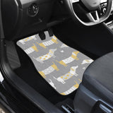 Cute Dachshund Dog Pattern Front And Back Car Mats