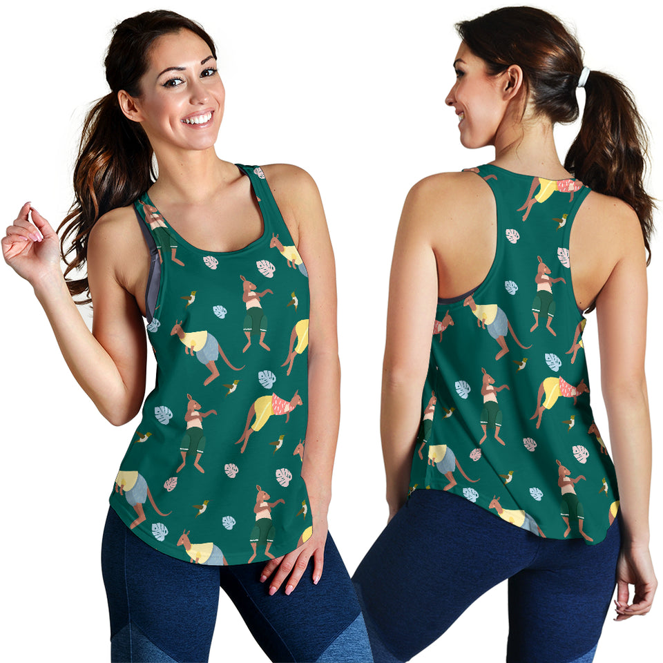 Kangaroo leaves pattern Women Racerback Tank Top