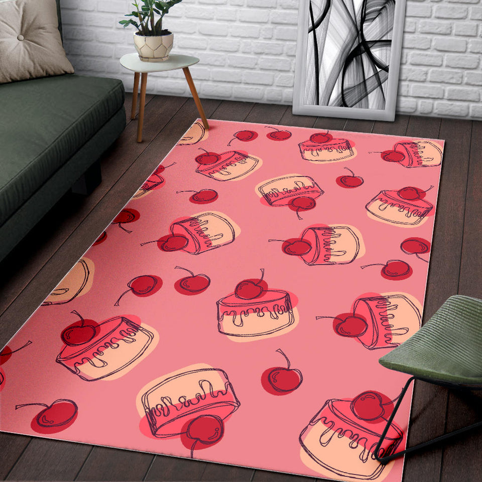 Cake Cherry Pattern Area Rug