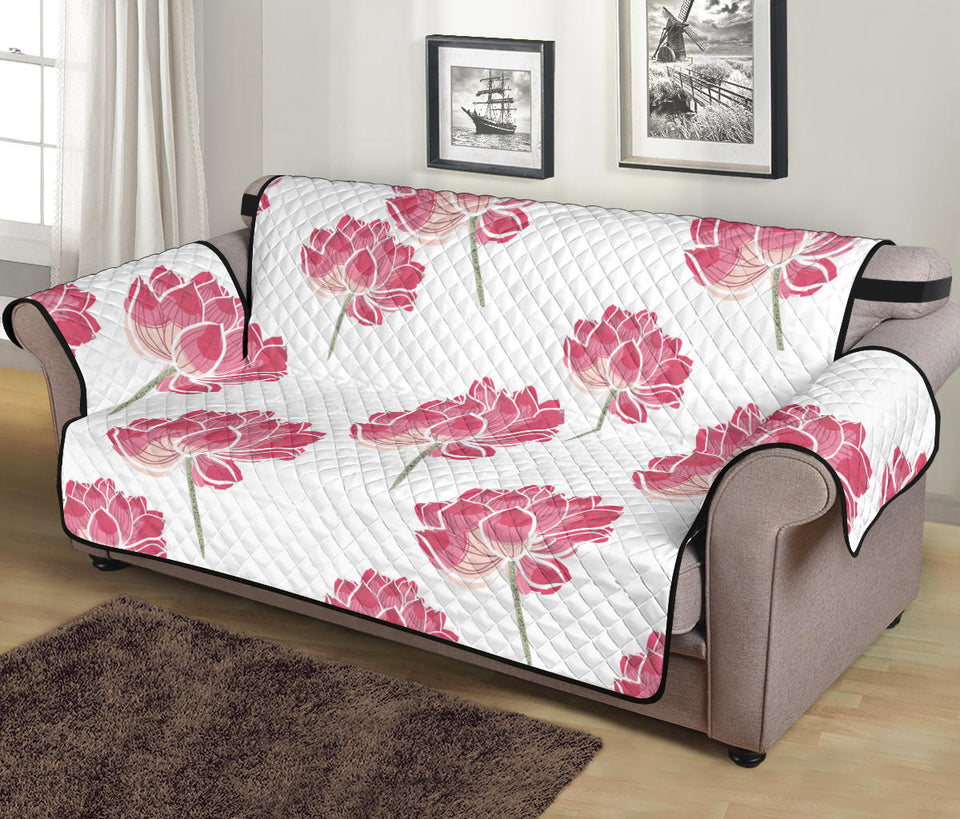 Pink lotus waterlily pattern Sofa Cover Protector