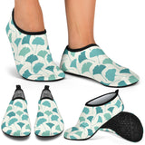 Green Ginkgo Leaves Pattern Aqua Shoes