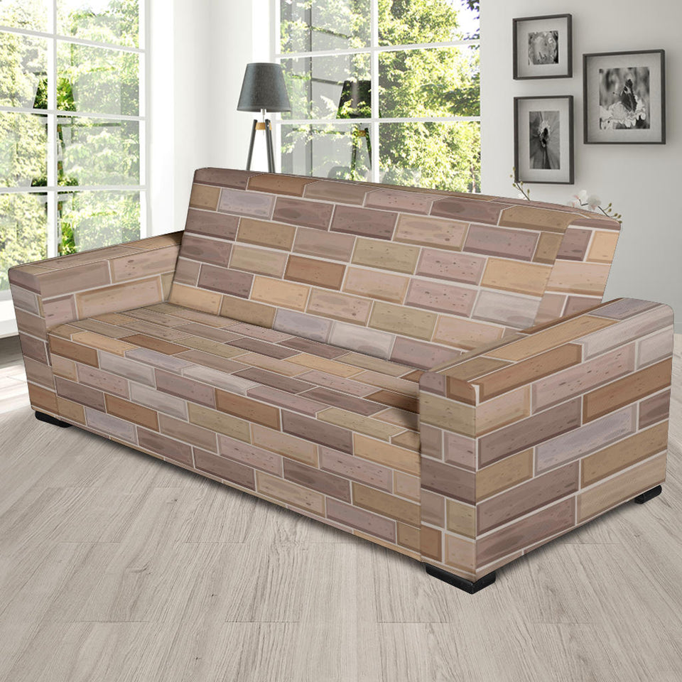 Brick Printed Pattern Print Design 01 Sofa Slipcover