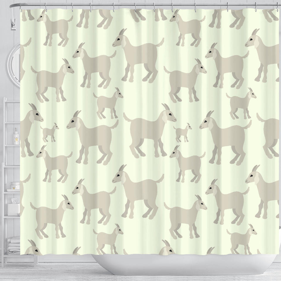 Little Young Goat Pattern Shower Curtain Fulfilled In US