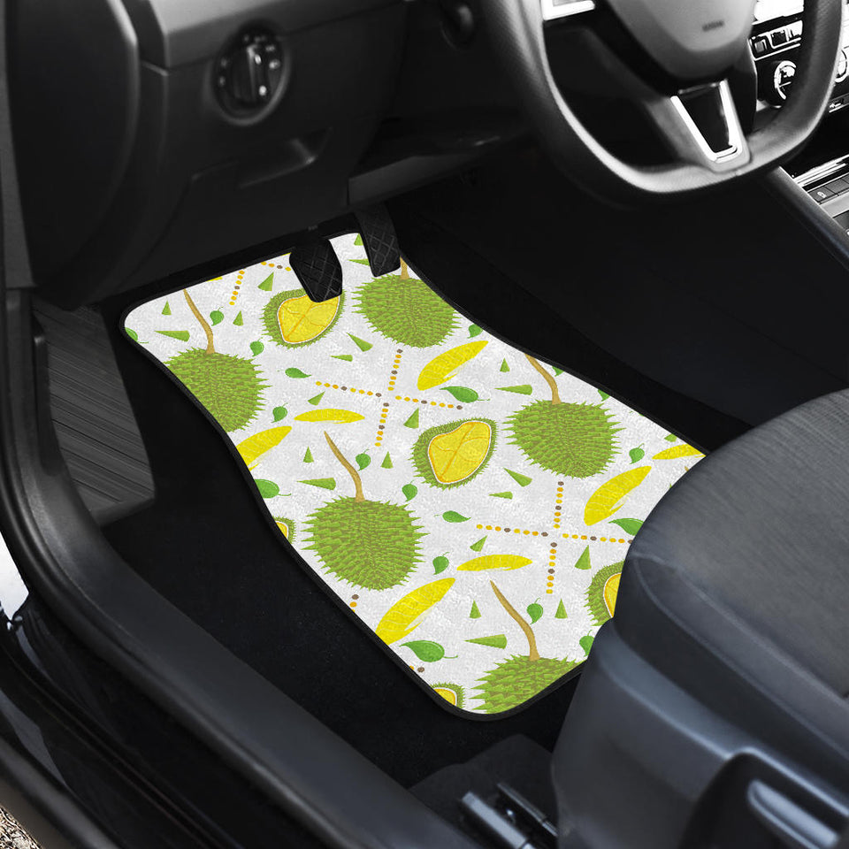 Durian Pattern Background Front And Back Car Mats