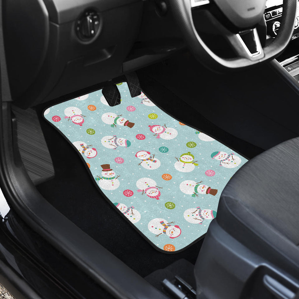 Cute Snowman Snowflake Pattern Front Car Mats