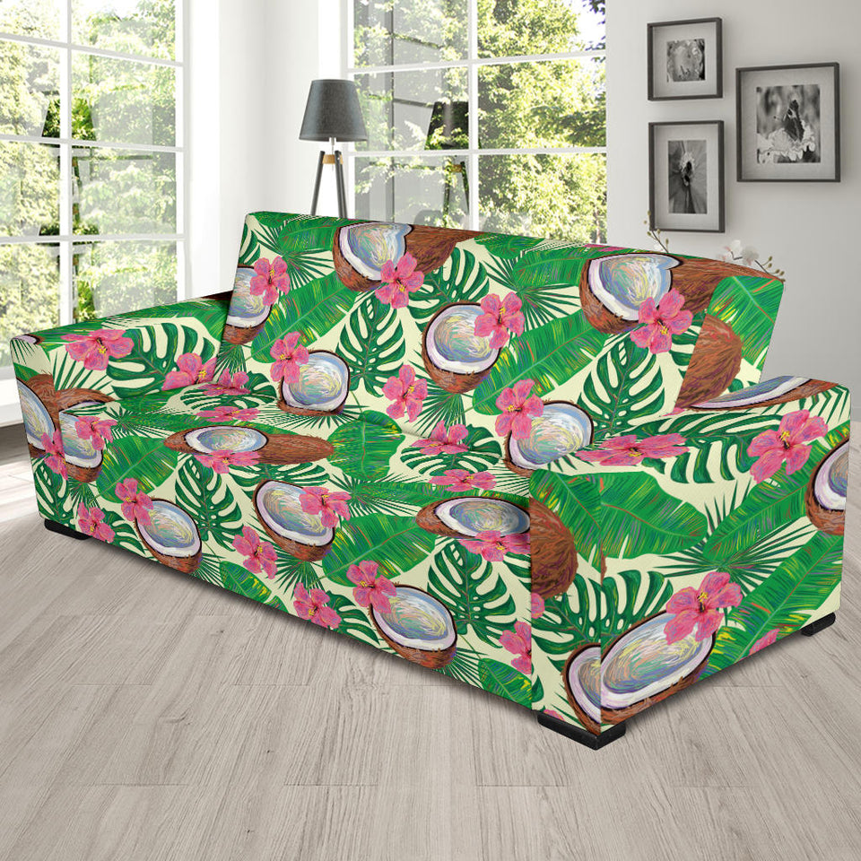 Coconut Pattern Print Design 01 Sofa Slipcover