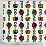 Colorful Apples Leave Zebra Stripe Shower Curtain Fulfilled In US