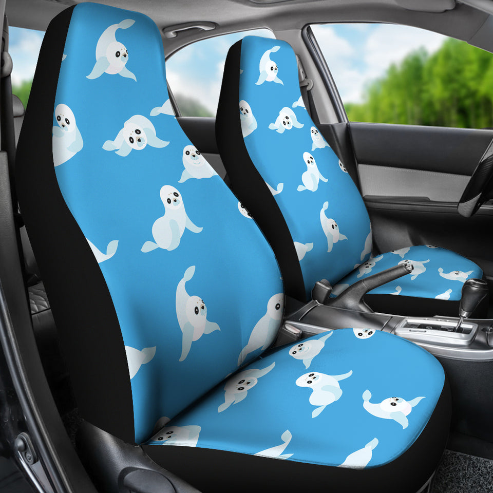 Cute Sea Lion Seal Pattern Background  Universal Fit Car Seat Covers
