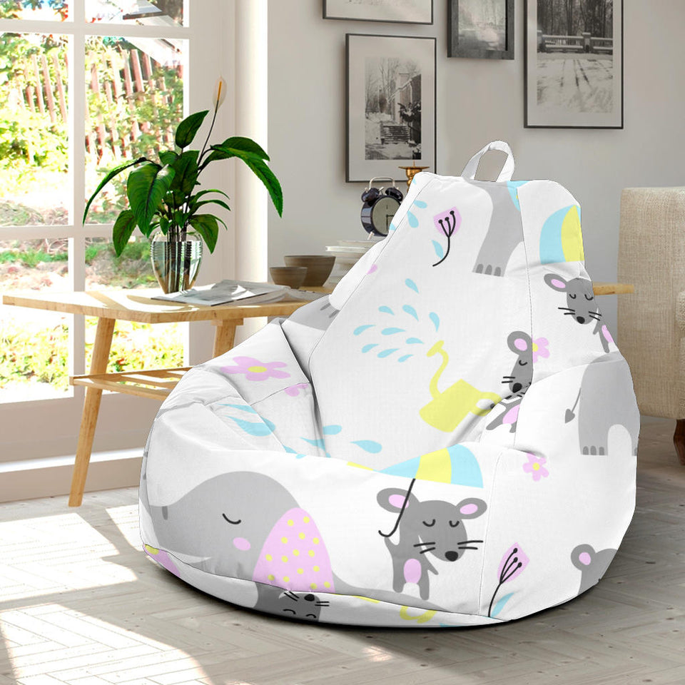 Cute Elephant Mouse Pattern Bean Bag Cover