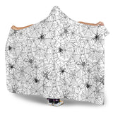 Spider Web Cobweb Pattern Hooded Blanket