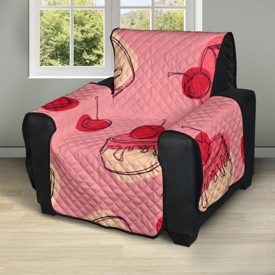 Cake cherry pattern Recliner Cover Protector
