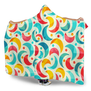 Colorful Moon Pattern Hooded Blanket