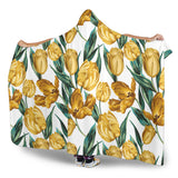 Yellow Tulips Pattern Hooded Blanket
