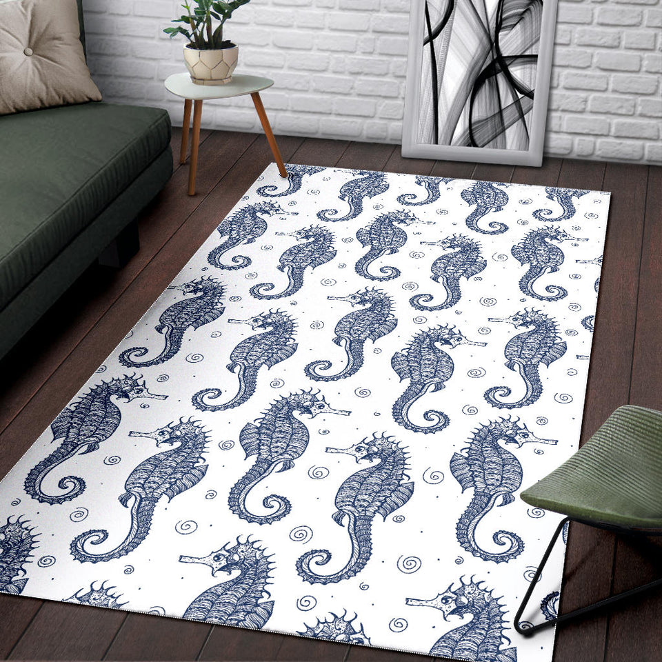 Seahorse Pattern Background Area Rug